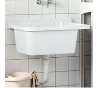 BURKE@ Blanc Évier utilitaire pour montage murale blanc 60x40x28 cm résine ,3.6 kg, Haute qualité A10429