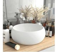 BURKE@ Blanc Lavabo rond de luxe Blanc mat 40x15 cm Céramique ,9.6 kg, Haute qualité A1381