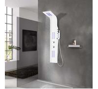 BURKE@ Blanc Panneau de douche aluminium 20x44x130 cm blanc 10.77 kg Haute qualité A458