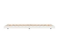 BURKE* Lit simple, 100x200 cm, Structure de lit classique, sans matelas, blanc bois de pin massif- LL7280