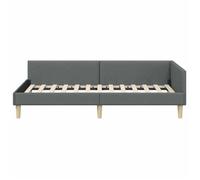 BURKE* Lit simple, 100x200 cm, Structure de lit d'angle, desgin classique, Gris foncé tissu- LL6883