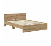 BURKE* Lit simple, 120x190 cm, Structure de lit classique, Chêne artisanal Bois d'ingénierie- LL6179