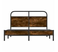 BURKE* Lit simple, 120x190 cm, Structure de lit classique, sans matelas, chêne fumé bois ingénierie- LL6638