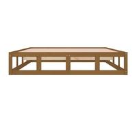 BURKE* Lit simple, 120x190 cm, Structure de lit classique, sans matelas, marron miel bois massif- LL7232