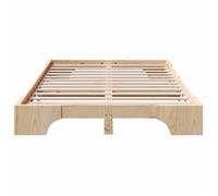BURKE* Lit simple, 120x200 cm, Structure de lit classique, Naturel Pin massif- LL8276
