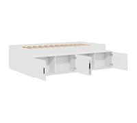 BURKE* Lit simple, 70x190 cm, Structure de lit classique, avec tiroir Blanc 70 x 190 cm, Bois d'ingénierie- LL5804