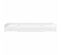 BURKE* Lit simple, 70x190 cm, Structure de lit classique, avec tiroir Blanc 70 x 190 cm, Bois d'ingénierie- LL5836