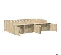 BURKE* Lit simple, 70x190 cm, Structure de lit classique, Chêne Sonoma 70 x 190 cm, Bois d'ingénierie- LL5806