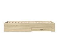 BURKE* Lit simple, 75x190 cm, Structure de lit classique, avec tiroirs, sans matelas, chêne sonoma 75x190 cm, - LL3716