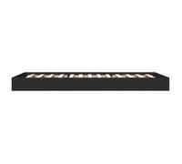 BURKE* Lit simple, 75x190 cm, Structure de lit classique, sans matelas, noir bois ingénierie- LL7466