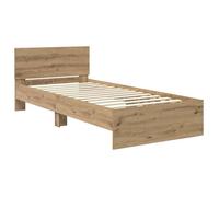 BURKE* Lit simple, 90x190 cm, Structure de lit classique, Chêne artisanal Bois d'ingénierie- LL8681