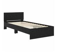 BURKE* Lit simple, 90x190 cm, Structure de lit classique, Chêne noir Bois d'ingénierie- LL8682