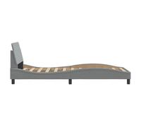 BURKE* Lit simple, 90x190 cm, Structure de lit classique, Dover gris clair tissu- LL6432