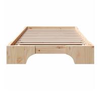 BURKE* Lit simple, 90x190 cm, Structure de lit classique, Naturel Pin massif- LL8288
