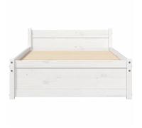 BURKE* Lit simple, 90x190 cm, Structure de lit classique, sans matelas, blanc bois massif 90x190 cm, - LL7145