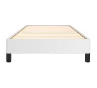 BURKE* Lit simple, 90x190 cm, Structure de lit classique, sans matelas, blanc similicuir- LL6244