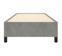 BURKE* Lit simple, 90x190 cm, Structure de lit classique, sans matelas, gris clair velours- LL6365