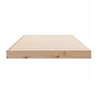 BURKE* Lit simple, 90x220 cm, Structure de lit surélevé, desgin classique, Naturel 90 x 220 cm, Bois de pin massif- LL8178