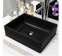BURKE@ Noir Lavabo Céramique Rectangulaire Noir 41x30x12 cm ,8.02 kg, Haute qualité A404