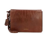 Burkely Fine Florence Satchel Bag - Sac Bandoulière Femme en Cuir Cognac - Fermeture à Rabat - Détails Dorés - Sac Élégant du Quotidien