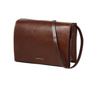 Burkely Fine Florence Satchel Bag - Sac Bandoulière Femme en Cuir Cognac - Fermeture à Rabat - Détails Dorés - Sac Élégant du Quotidien