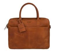 Burkely Fundamentals Vintage Jack Sac de travail 13.3" - Cognac - Sac Ordinateur Homme en Cuir Hunter Cognac - Serviette Classique et Robuste avec Bandoulière Réglable