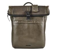 Burkely Minimal Mason Daypack Cuir véritable 37 cm Compartiment ordinateur olive
