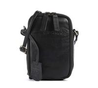 Burkely Natural Norah Pochette telephone noir, cuir de vache grainé, femme