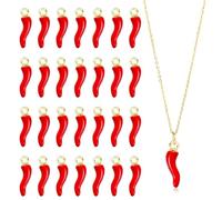 Burkfeeg Lot de 100 pendentifs piment aux légumes, cornets porte-bonheur en émail et alliage