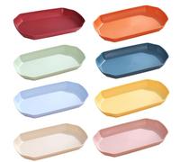 burkfeeg Lot de 8 Assiettes de Service Rectangulaire, 29cm Plastique Plates