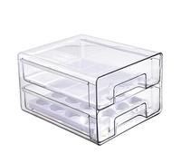 burkfeeg Réfrigérateur organisateur tiroir, double couche réfrigérateur organisateur empilable et réutilisable, salle à manger récipient transparent ensemble pour cuisine, congélateur et stocker
