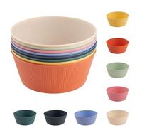 burkfeeg Set de 8 Bols à Muesli & Salade 1500ml, Léger & Incassable, Compatible Micro-Ondes, Idéal pour Salade, Ramen, Soupe, Pâtes, Riz