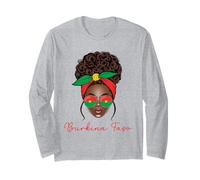 Burkina Faso Fille Burkinabè Femme Drapeau Burkina Faso Manche Longue