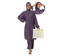Burkini Femme Musulmane - Maillot de Bain Musulman 100% Opaque et Modeste (FR/ES, Alpha/Lettres, Grand, Grande Taille, Taille Normale, Violet Lavande)