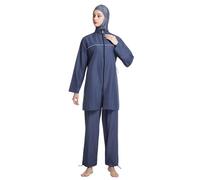 Burkini Islamique Femme 3 Pièces - Maillot de Bain Musulman à Manches Longues, Couverture Complète avec Pantalon, Tenue de Plage Été Confortable et Élégante, Tailles Variées