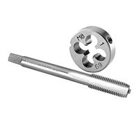 Burkit Ensemble taraud et filières M8 x 1 pour droitier, filetage M8 x 1,0 et filière ronde
