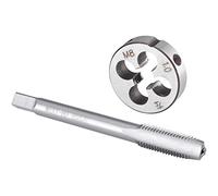 Burkit Ensemble taraud et filières M8 x 1 pour gauche, filetage M8 x 1,0 et filière ronde