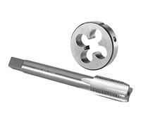 Burkit Jeu de tarauds et filières 1/2"-24 UNS pour droitier, filetage de machine 1/2" x 24 UNS et filière ronde