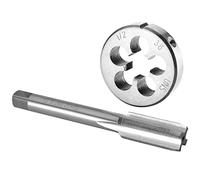 Burkit Jeu de tarauds et filières 1/2"-36 UNS pour droitier, filetage de machine 1/2" x 36 UNS et filière ronde