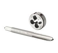 Burkit Jeu de tarauds et filières 1/4"-20 UNC pour droitier, filetage de machine 1/4" x 20 UNC et filière ronde