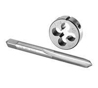 Burkit Jeu de tarauds et filières 1/4"-40 UNS pour droitier, filetage de machine 1/4" x 40 UNS et filière ronde