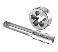 Burkit Jeu de tarauds et filières de 3/4"-10 UNC pour droitier, filetage de machine 3/4 x 10 UNC et filière ronde