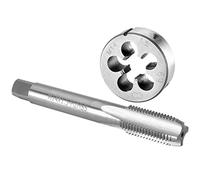 Burkit Jeu de tarauds et filières M14 x 1,5 pour droitier, filetage de machine M14 x 1,5 et filière ronde