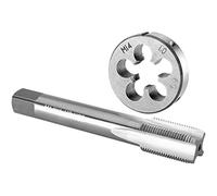 Burkit Jeu de tarauds et filières M14 x 1 pour droitier, filetage M14 x 1,0 et filière ronde