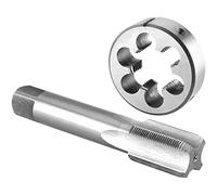 Burkit Jeu de tarauds et filières M24 x 1,5 pour gauche, filetage M24 x 1,5 pour machine et filière ronde