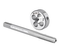 Burkit Jeu de tarauds et filières M6,5 x 0,75 pour droitier, filetage M6,5 x 0,75 mm et filière ronde