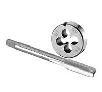 Burkit Jeu de tarauds et filières M7 x 0,5, filetage M7 x 0,5, filetage de machine et filière ronde pour droitier