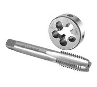 Burkit Jeu de tarauds et filières UNC 5/8"-11 pour droitier, filetage de machine UNC 5/8" x 11 UNC et filière ronde