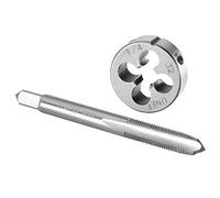 Burkit Jeu de tarauds et filières UNEF pour droitier, filetage 1/4" x 32 UNEF et matrice ronde