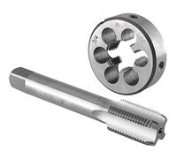 Burkit Jeu de tarauds et filières UNF 3/4"-16 pour droitier, filetage UNF 3/4 x 16 UNF et filière ronde